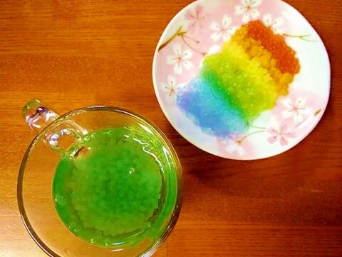 ●天然色素♪「深緑」の作り方★7種虹色人工いくら●